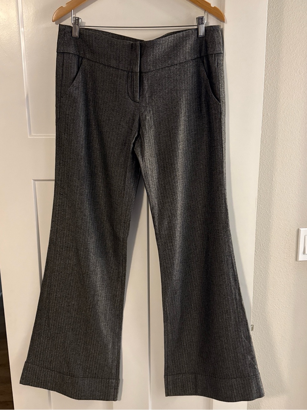 bebe Wide Leg Dress Pants in Charcoal Gray